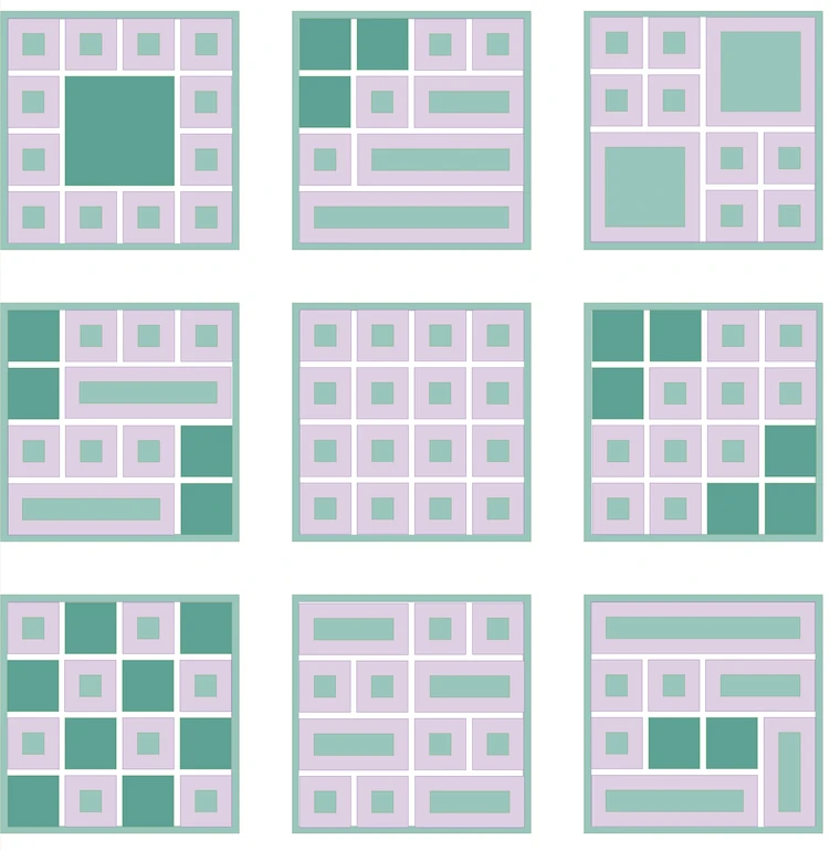 Courtyard URB pattern templates on Auburn streets, 20 ft