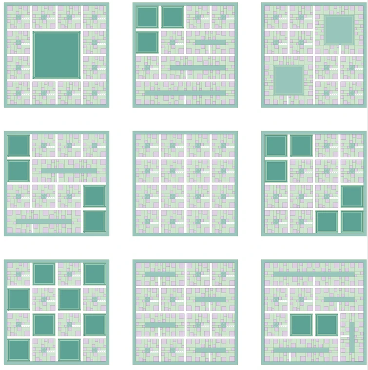 Wild Flower Garden URB pattern templates on Auburn streets, 20 ft