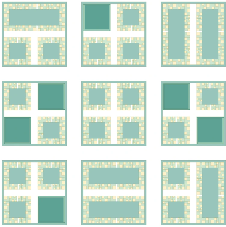 Wild Flower Garden URB pattern templates on Serene streets, 80 ft