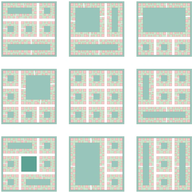 Wild Flower Garden URB pattern templates on Tranquil streets, 40 ft